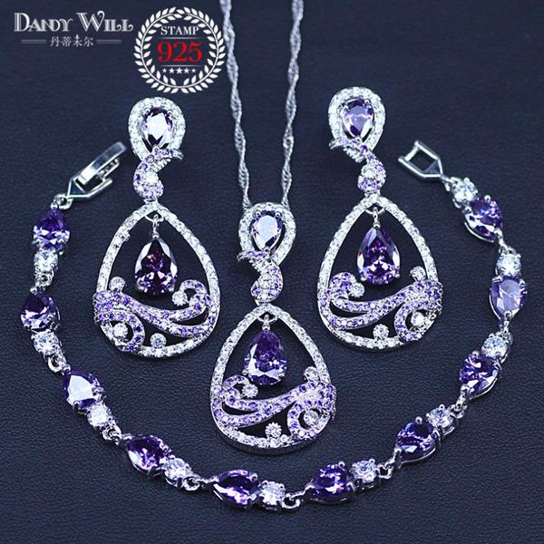 earrings & necklace classic water drop purple zircon women's silver color jewelry sets earrings/pendant/necklace/bracelets
earrings & necklace classic water drop purple zircon women's silver color jewelry sets earrings/pendant/necklace/bracelets