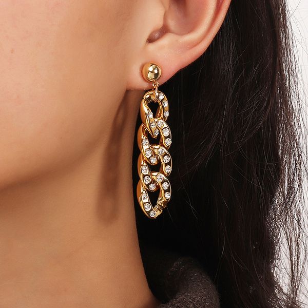ez3365 fashion accessories simple versatile chain women's alloy micro diamond earrings, Silver
ez3365 fashion accessories simple versatile chain women's alloy micro diamond earrings, Silver