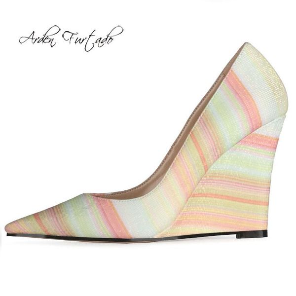 dress shoes arden furtado 2021 spring autumn fashion wedges women's elegant mixed colors pointed toe rainbow pumps office lady, Black
dress shoes arden furtado 2021 spring autumn fashion wedges women's elegant mixed colors pointed toe rainbow pumps office lady, Black
