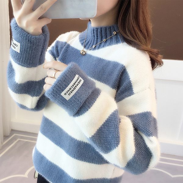 2021 new women's striped long sleeve round neck sweater, loose polyester coat, fashion, fall winter series 2pzq, White;black
2021 new women's striped long sleeve round neck sweater, loose polyester coat, fashion, fall winter series 2pzq, White;black
