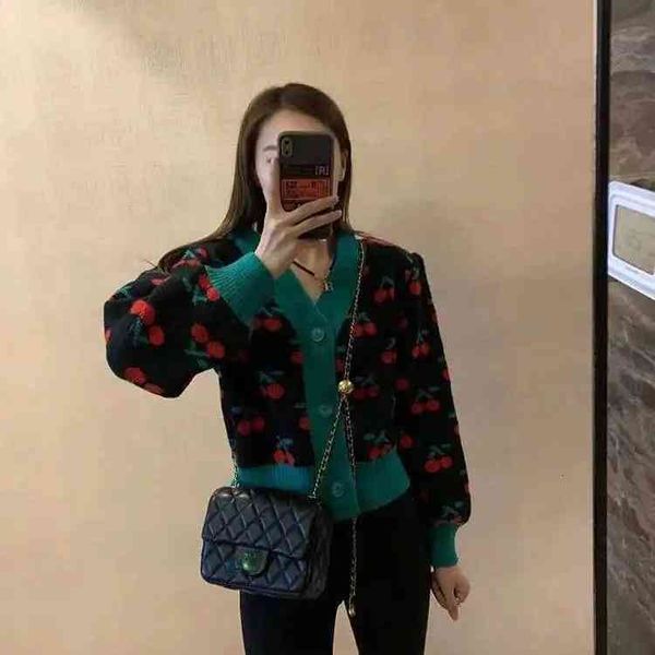 women's knits & tees neploe fashion cherry cardigan women clothes vinage knit cropped sweaters loose pull femme korean sueter, White
women's knits & tees neploe fashion cherry cardigan women clothes vinage knit cropped sweaters loose pull femme korean sueter, White