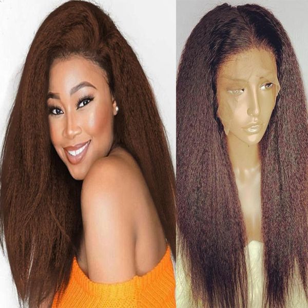 synthetic wigs chocolate brown color hair lace front with baby kinky straight glueless pre plucked, Black
synthetic wigs chocolate brown color hair lace front with baby kinky straight glueless pre plucked, Black
