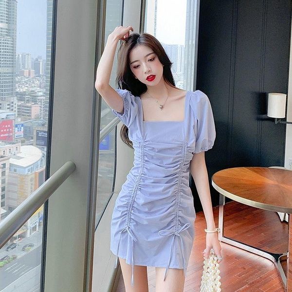 casual dresses drawstring dress 2021 summer small french pleated bubble sleeve buttocks design, Black;gray
casual dresses drawstring dress 2021 summer small french pleated bubble sleeve buttocks design, Black;gray
