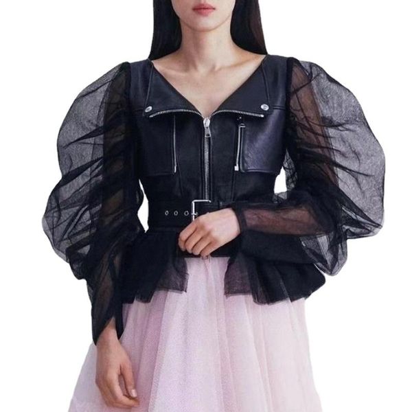 women's leather & faux luxury real genuine jacket 100% sheepskin coat spring autumn women clothes 2021 korean vintage casaco feminino, Black 
women's leather & faux luxury real genuine jacket 100% sheepskin coat spring autumn women clothes 2021 korean vintage casaco feminino, Black