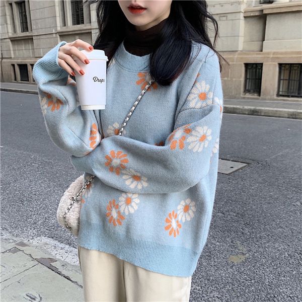 2021 women floral print o-neck sweater spring casual female loose fit knitted pullovers new arrival ladies knitwear 7uuj, White;black
2021 women floral print o-neck sweater spring casual female loose fit knitted pullovers new arrival ladies knitwear 7uuj, White;black