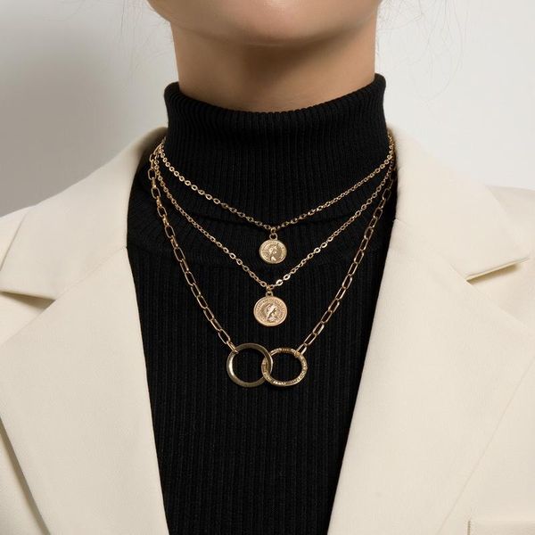 pendant necklaces vintage punk multilayer round circles coin necklace for women geometric thick chains sweater jewelry gift, Silver
pendant necklaces vintage punk multilayer round circles coin necklace for women geometric thick chains sweater jewelry gift, Silver