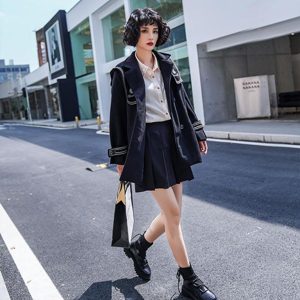 women's trench coats black college style coat autumn trencas clothes korea ladies windbreaker clothing lace-up, Tan;black
women's trench coats black college style coat autumn trencas clothes korea ladies windbreaker clothing lace-up, Tan;black