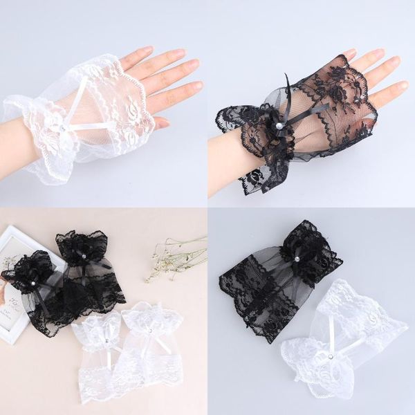 five fingers gloves 1pair women lace wrist cuffs bracelets black white wedding rhinestone bow fingerless, Blue;gray
five fingers gloves 1pair women lace wrist cuffs bracelets black white wedding rhinestone bow fingerless, Blue;gray
