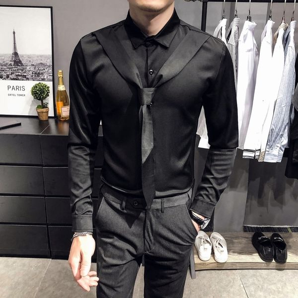 more size 5xl-s fashion sleeve long tie decoration tux shirts for men's clothes 2021 solid fine casual fit dressed shirt homme sale u1i, White;black
more size 5xl-s fashion sleeve long tie decoration tux shirts for men's clothes 2021 solid fine casual fit dressed shirt homme sale u1i, White;black