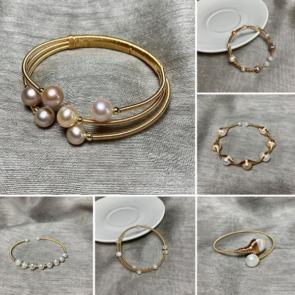bangle temperament women gold color natural freshwater pearls cuff open adjustable luxury fine jewelry gift accessories, Black
bangle temperament women gold color natural freshwater pearls cuff open adjustable luxury fine jewelry gift accessories, Black
