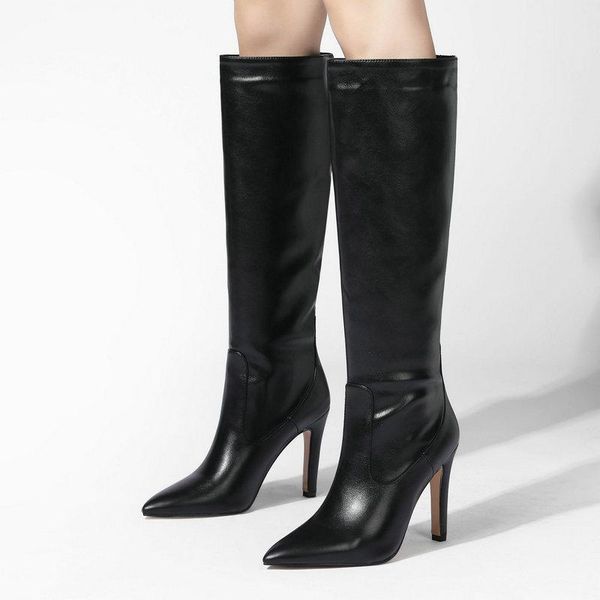 boots brand winter female women fashion high heels knee faux leather pointed toe thin heel size 41 42 43, Black
boots brand winter female women fashion high heels knee faux leather pointed toe thin heel size 41 42 43, Black