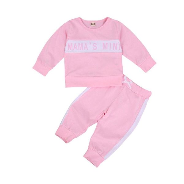 clothing sets 0-24m infant baby girls outfits long sleeve crew neck mama's mini letter print + striped pants 2pcs set, White
clothing sets 0-24m infant baby girls outfits long sleeve crew neck mama's mini letter print + striped pants 2pcs set, White