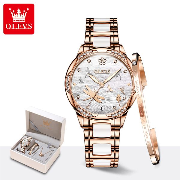 ceramic olevs women's clock fashion automatic mechanical elegant diamonds flower waterproof, Slivery;brown
ceramic olevs women's clock fashion automatic mechanical elegant diamonds flower waterproof, Slivery;brown