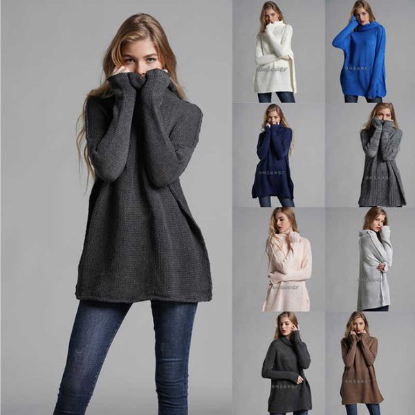 women's turtleneck sweater autumn large size loose solid color long-sleeved trendy casual women's clothing 210527, White;black
women's turtleneck sweater autumn large size loose solid color long-sleeved trendy casual women's clothing 210527, White;black
