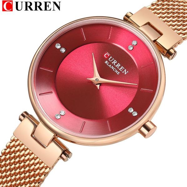 wristwatches fashion stainless steel mesh watch for women relogio feminino curren 2021 ladies quartz bracelet pomegranate red dial, Slivery;brown
wristwatches fashion stainless steel mesh watch for women relogio feminino curren 2021 ladies quartz bracelet pomegranate red dial, Slivery;brown