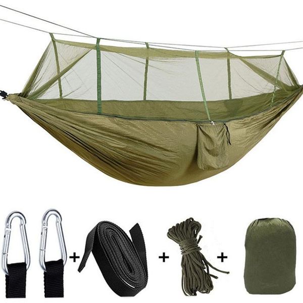hammocks outdoor portable double camping hammock with mosquito net high strength parachute fabric hanging bed hunting sleeping swing
hammocks outdoor portable double camping hammock with mosquito net high strength parachute fabric hanging bed hunting sleeping swing