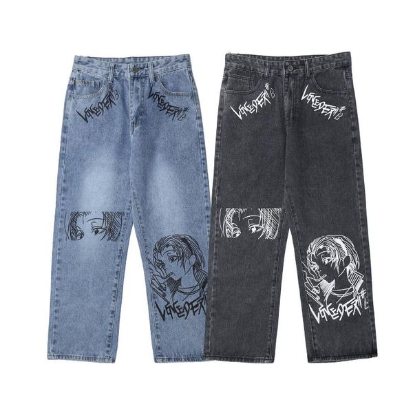 men's jeans tideshec college style cartoon print trousers harajuku women casual man anime loose straight 2021, Blue
men's jeans tideshec college style cartoon print trousers harajuku women casual man anime loose straight 2021, Blue