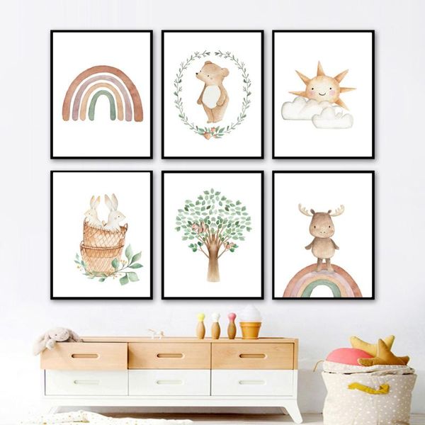 paintings cartoon bear deer rainbow sun cloud nursery wall art canvas painting posters and print pictures baby kids room decor
paintings cartoon bear deer rainbow sun cloud nursery wall art canvas painting posters and print pictures baby kids room decor