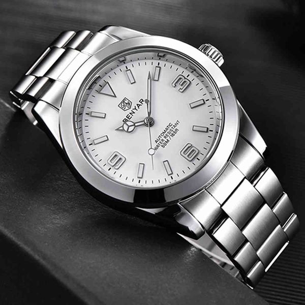 benyar brand casual fashion men watching rvs mechanical watches waterproof 50m luxury automatic reloj, Slivery;brown
benyar brand casual fashion men watching rvs mechanical watches waterproof 50m luxury automatic reloj, Slivery;brown