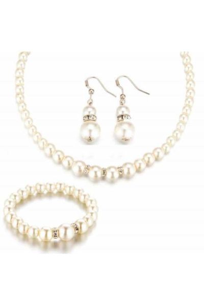 earrings & necklace women's fashion jewelry stony pearl jewelery sets bracelet 18 gp wooden box inside, Silver
earrings & necklace women's fashion jewelry stony pearl jewelery sets bracelet 18 gp wooden box inside, Silver