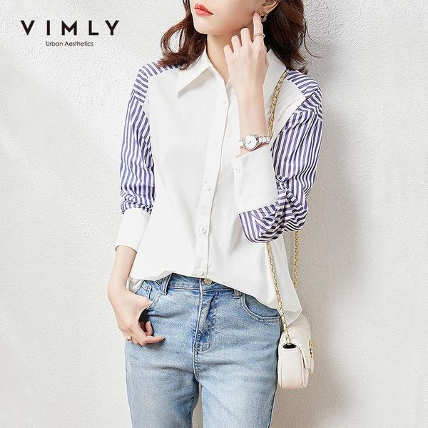 women's blouses & shirts vimly summer for women fashion splice stripe blouse elegant button up shirt loose clothes female blusas f6888, White
women's blouses & shirts vimly summer for women fashion splice stripe blouse elegant button up shirt loose clothes female blusas f6888, White