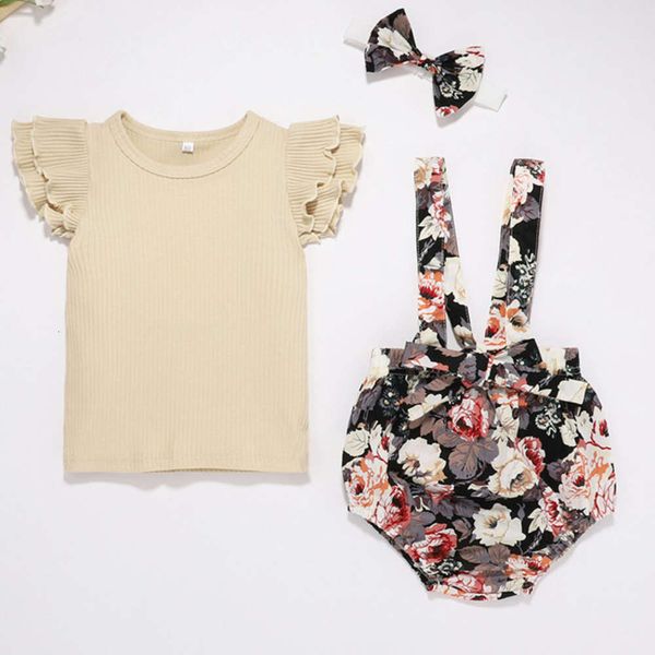 girls' summer suit children's wear baby short sleeve floral strap shorts, Blue
girls' summer suit children's wear baby short sleeve floral strap shorts, Blue