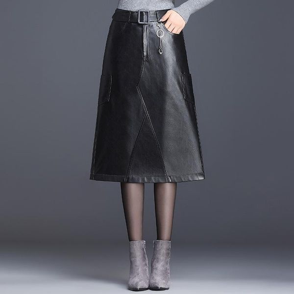 skirts leather skirt girl female 2021 tall waist show thin pu long a-line, Black
skirts leather skirt girl female 2021 tall waist show thin pu long a-line, Black