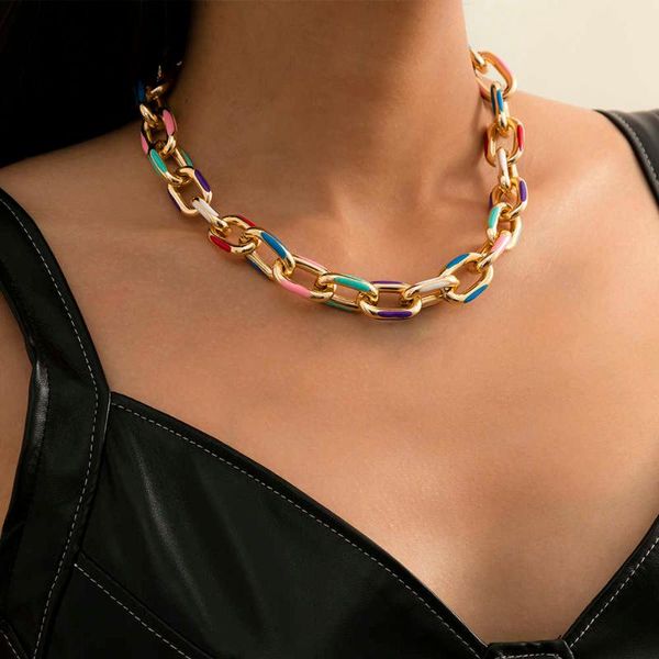 chains kpop colorful color aluminum chain choker necklace for women steampunk single layer cross charm jewelry, Silver
chains kpop colorful color aluminum chain choker necklace for women steampunk single layer cross charm jewelry, Silver