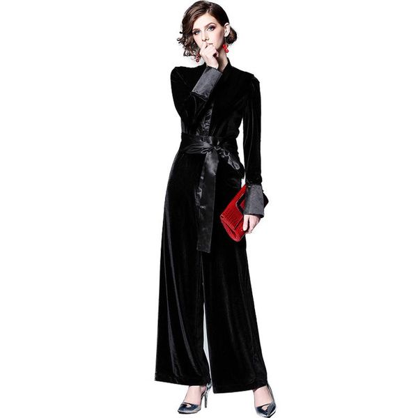 elegant v neck women jumpsuit spring velvet long sleeve rompers office lady patchwork sashes wide leg pants playsuits overalls, Black;white
elegant v neck women jumpsuit spring velvet long sleeve rompers office lady patchwork sashes wide leg pants playsuits overalls, Black;white