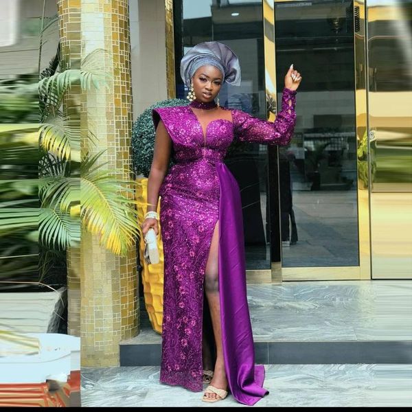 party dresses african lace mermaid evening high neck aso ebi prom dress side split sequins plus size gowns with one shoulder, White;black
party dresses african lace mermaid evening high neck aso ebi prom dress side split sequins plus size gowns with one shoulder, White;black