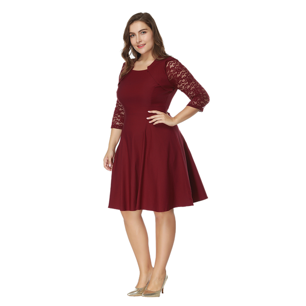 plus size dresses lace patchwork evening long sleeve solid women dress female fashion outfit 5xl, Black
plus size dresses lace patchwork evening long sleeve solid women dress female fashion outfit 5xl, Black
