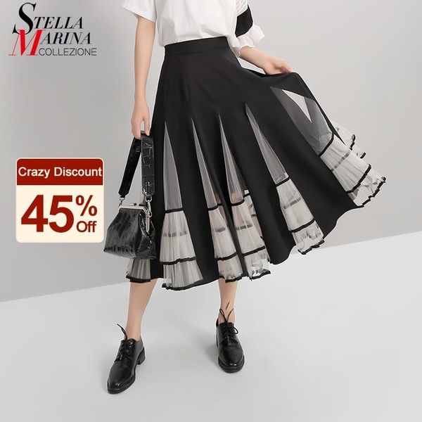 new korean style woman high waist black skirt mesh patchwork a-line back zipper ladies stylish elegant skirt casual style 5409 210309
new korean style woman high waist black skirt mesh patchwork a-line back zipper ladies stylish elegant skirt casual style 5409 210309