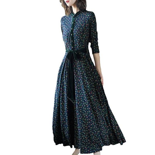 plus size s-5xl 2021 springtime mode of new year's flower neck printed women long sleeved slender skin maxi dressed d241 8tr8, Black;gray
plus size s-5xl 2021 springtime mode of new year's flower neck printed women long sleeved slender skin maxi dressed d241 8tr8, Black;gray