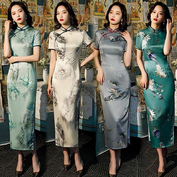 ethnic clothing 2021 summer style oversize ladies chinese cheongsam traditional satin retro long elegant qipao, Red
ethnic clothing 2021 summer style oversize ladies chinese cheongsam traditional satin retro long elegant qipao, Red