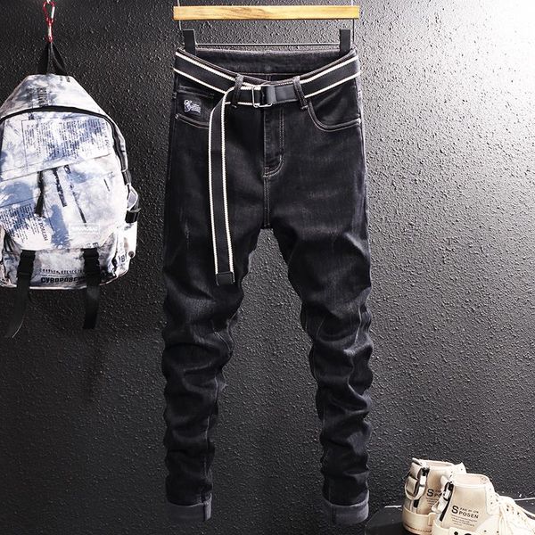 men's jeans korean style fashion men black color elastic slim fit vintage designer winter velvet warm casual denim pants, Blue
men's jeans korean style fashion men black color elastic slim fit vintage designer winter velvet warm casual denim pants, Blue