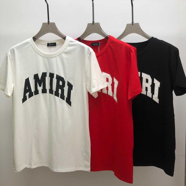 amir summer t-shirt new men's cotton short sleeve letter embroidery fashion brand men's and women's, White;black
amir summer t-shirt new men's cotton short sleeve letter embroidery fashion brand men's and women's, White;black