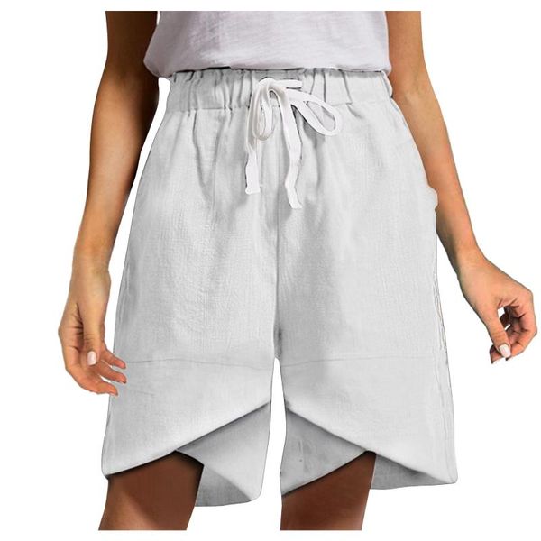 women's shorts fashion casual loose women lace up elastic waist summer pockets solid color linen vintage pantalones mujer g2, White;black
women's shorts fashion casual loose women lace up elastic waist summer pockets solid color linen vintage pantalones mujer g2, White;black