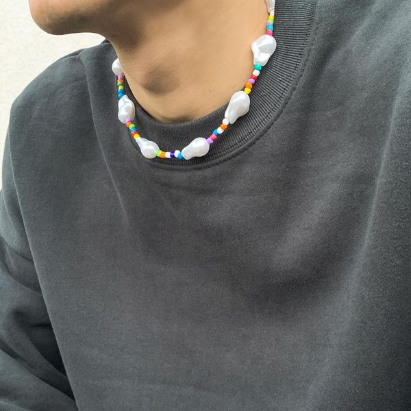 chokers bohemia big baroque simulated pearls beaded clavicle chain choker necklace for women men multicolor seed beads jewelry, Golden;silver
chokers bohemia big baroque simulated pearls beaded clavicle chain choker necklace for women men multicolor seed beads jewelry, Golden;silver
