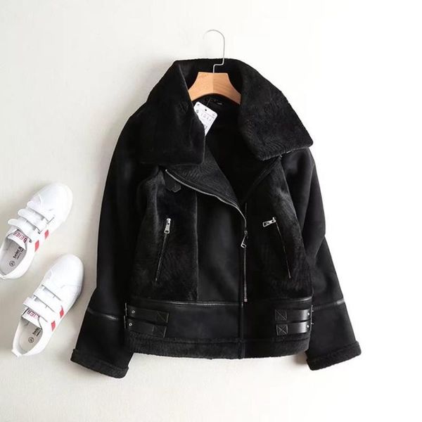 2021 new female leather fashion women's thick warm jacket with fur winter coat zipper overcoat outwear jt6e, Black
2021 new female leather fashion women's thick warm jacket with fur winter coat zipper overcoat outwear jt6e, Black