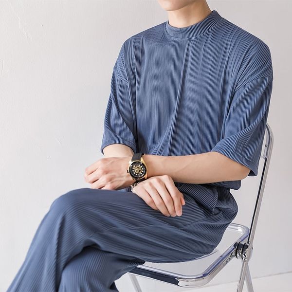 men's t-shirts summer pleated t shirt fashion apricot black blue casual tshirt men streetwear korean loose short-sleeved t-shirt m, White;black
men's t-shirts summer pleated t shirt fashion apricot black blue casual tshirt men streetwear korean loose short-sleeved t-shirt m, White;black