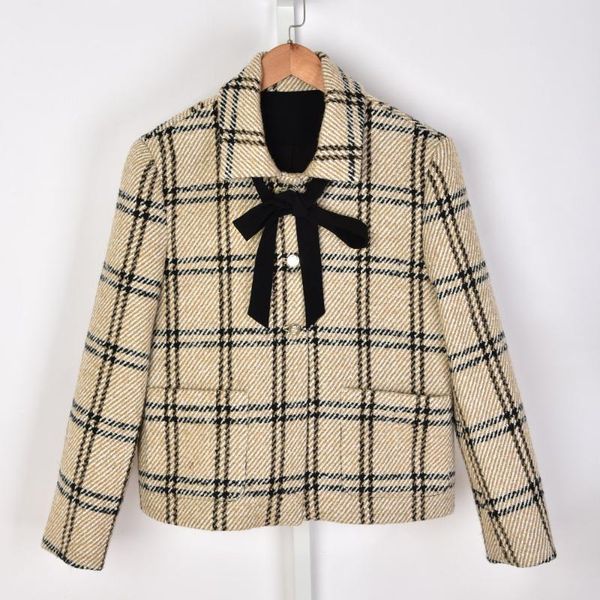 women's jackets women jacket 2021 early autumn checkered bow tie single-breasted beige, Black;brown
women's jackets women jacket 2021 early autumn checkered bow tie single-breasted beige, Black;brown