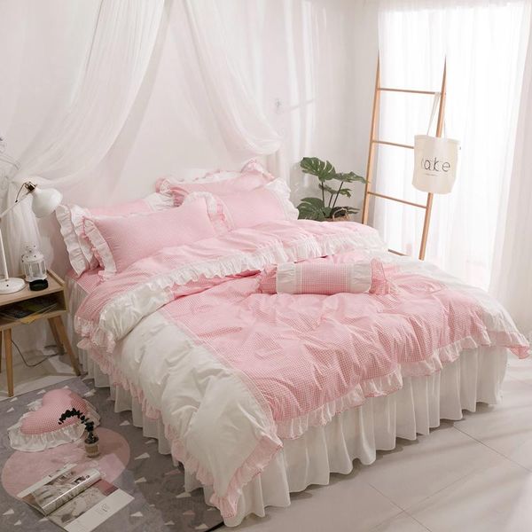bedding sets 100%cotton ultra soft twin king size girls set pink blue plaid ruffle princess duvet cover bed skirt pillow shams
bedding sets 100%cotton ultra soft twin king size girls set pink blue plaid ruffle princess duvet cover bed skirt pillow shams