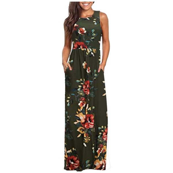 casual dresses 2021 women's dress ladies sleeveless pocket floral printing beach long maxi loose sundress vestidos plus size, Black;gray
casual dresses 2021 women's dress ladies sleeveless pocket floral printing beach long maxi loose sundress vestidos plus size, Black;gray