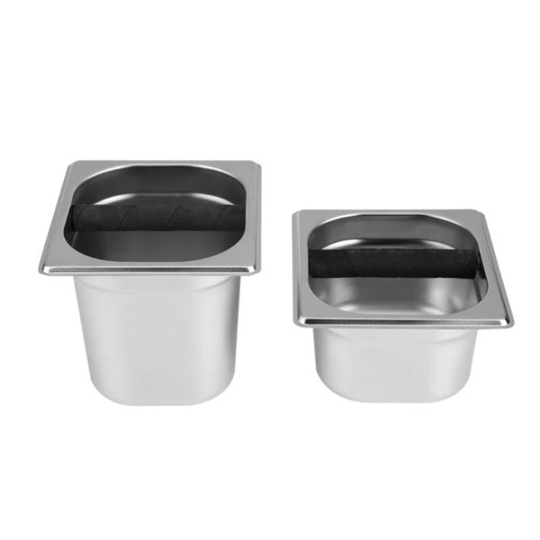 coffee filters stainless steel espresso residue waste holder organizer knock box container with rubber bar tool
coffee filters stainless steel espresso residue waste holder organizer knock box container with rubber bar tool