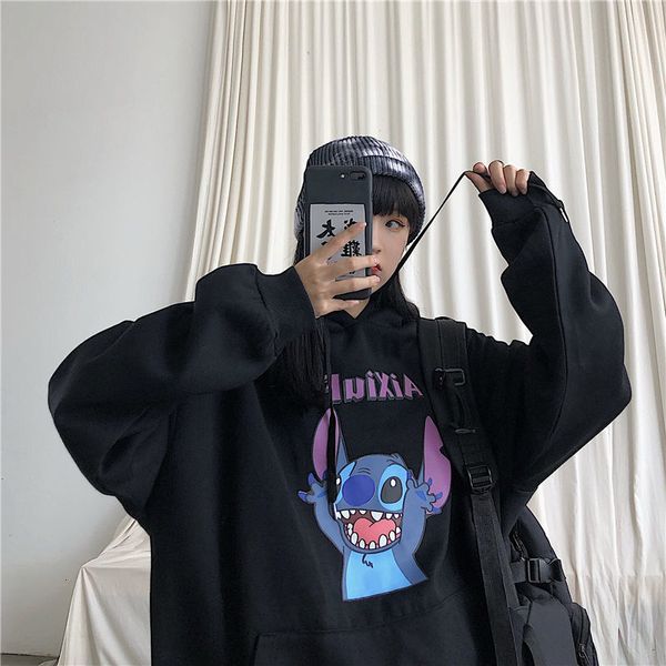 2021 ladies spring lazy autumn with hoodie women's pullovers female version wild more velvet harajuku in style zzs5, Black
2021 ladies spring lazy autumn with hoodie women's pullovers female version wild more velvet harajuku in style zzs5, Black