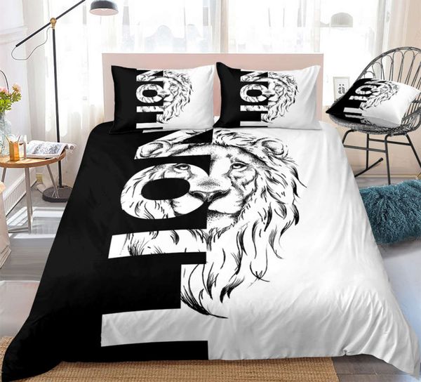 lion duvet cover set letters cool bedding set black white lion head quilt cover king home textil boys teens 3pcs dropship
lion duvet cover set letters cool bedding set black white lion head quilt cover king home textil boys teens 3pcs dropship