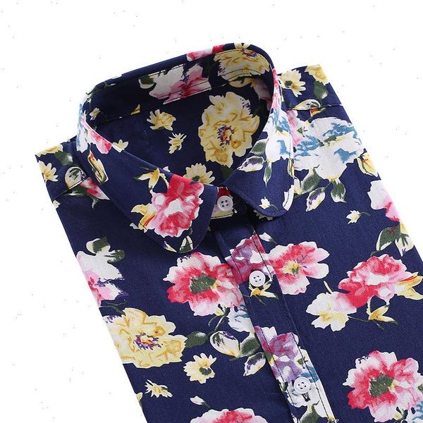 women summer print shirt casual floral blouse cotton ladies long sleeve blusas femininas plus size women shirts, White
women summer print shirt casual floral blouse cotton ladies long sleeve blusas femininas plus size women shirts, White