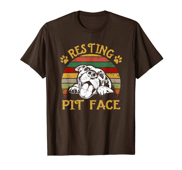 resting pit face vintage pitbull lovers t-shirt, White;black 
resting pit face vintage pitbull lovers t-shirt, White;black