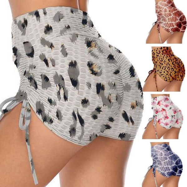 women's shorts women high waisted ruched yoga bulifting textured leopard pants, White;black
women's shorts women high waisted ruched yoga bulifting textured leopard pants, White;black