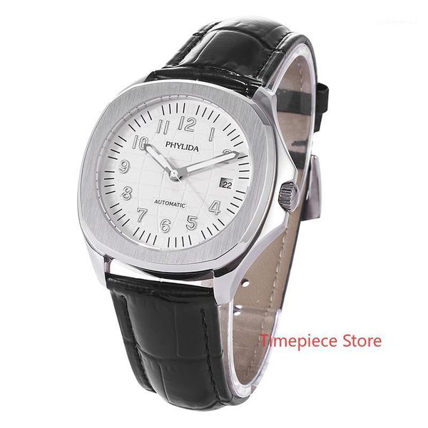 40mm white dial aquanaut style homage japan miyota automatic watch sapphire crystal leather strap solid ss green luminous wristwatches, Slivery;brown
40mm white dial aquanaut style homage japan miyota automatic watch sapphire crystal leather strap solid ss green luminous wristwatches, Slivery;brown